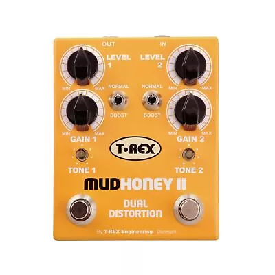 T-Rex Engineering MUDHONEY-II Dual Distortion Guitar Effects Pedal With Two I... • $212.48