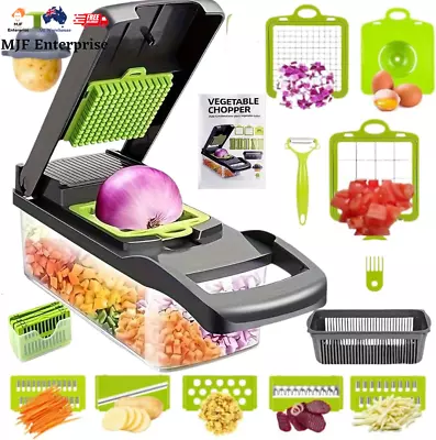 16-In-1 Vegetable Chopper - Multifunctional Vegetable Slicer With Top Handle Dr • $31.95