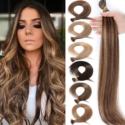 CLEARANCE I Tip Real Remy Human Hair Extensions Thick 100 Strands 100G Full Head • $93.88
