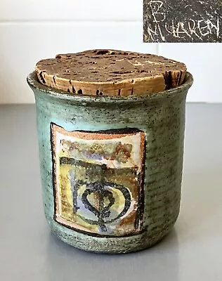 Vintage 50's Australian BETTY McLAREN ART POTTERY LIDDED JAR - Signed B. McLAREN • $25