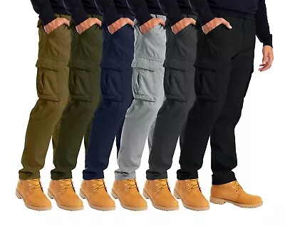 Alamo Men's Straight-fit Cargo Combat Trousers 6 Pocket Workwear Full Pants • $24.99