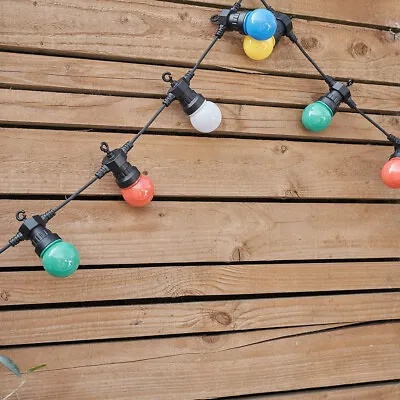 30 X Outside Multi-coloured Festoon Chain String Lights Garden Party Lighting  • £39.99