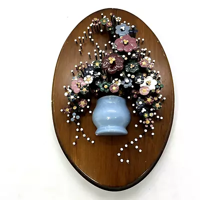 Pauline Owens Nail Art Bouquet 1975 'Oval Reflection' Handmade Vintage MCM • $45.99