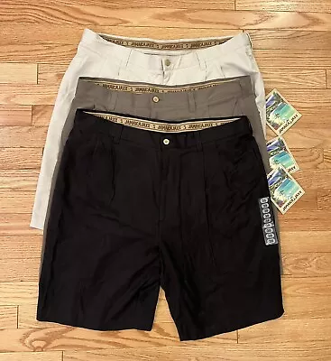 Lot Bundle Of 3 Jamaica Jaxx 100% Silk Black Grey Mens Shorts Sz 38 NWT Vintage • $55
