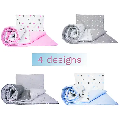 £18.99 • Buy 2 Piece Quilt Duvet Pillow Set Baby Crib Cradle Pram Cot Bedding Filling Set