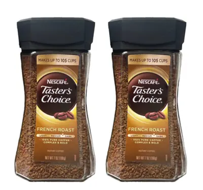 2 Nescafe Taster's Choice Instant Coffee French Roast Glass Jar To 210 Cups/Jar • $30.99