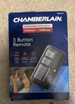Chamberlain 953EV-P2 3 Button Garage Door Remote - Black • $14.99