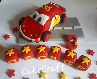£14.69 • Buy Lightning Mcqueen Car Road/Track Handmade Edible Birthday Cake Decoration Topper