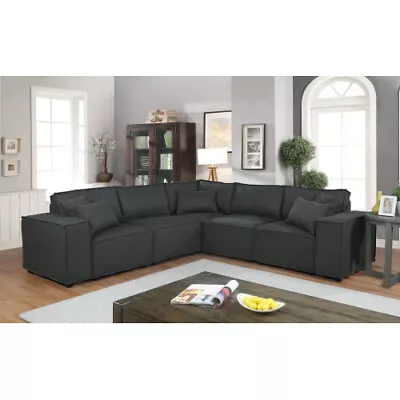 Modern 5-seater L-shaped Modular Sectional Sofa Couches Sets With Pillows • $1273.89