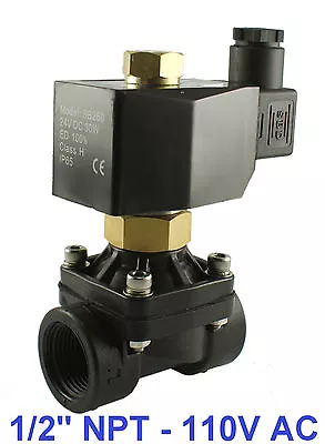 1/2  Normally Open Zero Differential Plastic Electric Solenoid Valve 110V AC • $62.99