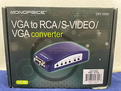 Monoprice VGA To RCA/S-VIDEO/VGA Converter LKV-2000 • $45