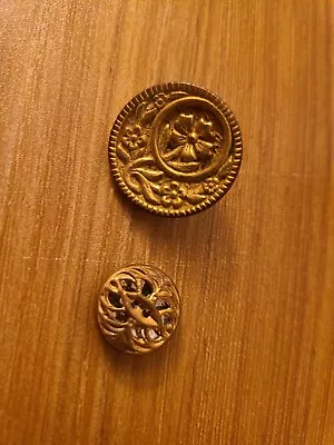 Antique Vintage Metal Brass Floral Buttons Free Shipping Sewing  • $14.49