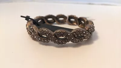 NWT J Crew Cuff Bracelet Crystal Pave Braided Link Gold Tone • $18.99