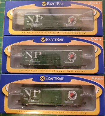 N Scale EXACTRAIL 50810 NP Northern Pacific Gunderson 5200 Boxcars • $80