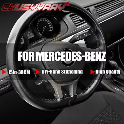 Genuine Leather 15  Diameter Steering Wheel Cover Accessories For Mercedes-Benz • $14.99