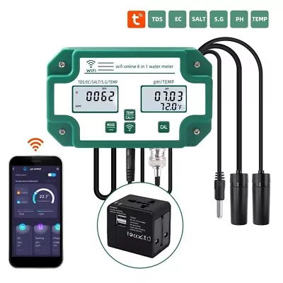 £30.56 • Buy Smart Water Quality Control Meter PH TDS Salinity Temp WIFI APP Aquarium Tester