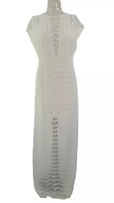 Jarlo Maxi Lace Dress ELCRA Ivory Cotton Blend Resort Bohemian Wedding UK 8 BNWT • £29.99