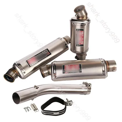 For Yamaha YZF R6 1998-2005 Exhaust System Mid Pipe Slip On 51mm Muffler Tips • $133.01