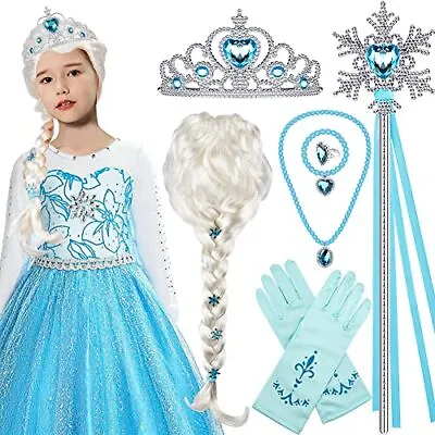 Tacobear Elsa Wig Frozen Elsa Braid With Princess Tiara Princess Elsa Dress Up • $38.52