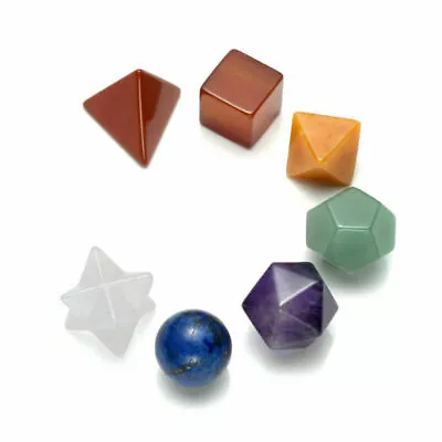 £15.49 • Buy 7 Chakra Reiki Healing Energy Charged Gemstone Crystal Merkaba Star Geometry Set