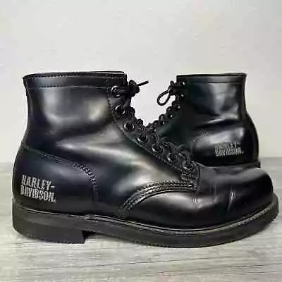 Vintage Harley Davidson  Mens Leather Lace Up Boots Made In The USA Biker Size 9 • $120