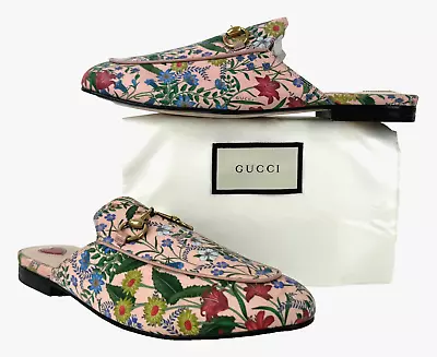 Gucci Auth New MIS MATCH SZ 8 8.5 US 38 38.5 EU Floral Horsebit Mules Flat Shoes • $277