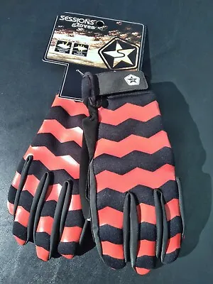2 New Sessions Brand Men Ziggy Red Large L Winter Ski Snow Snowboard Pipe Gloves • $20
