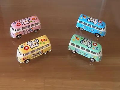 Volkswagen Kombi Van Combi Minibus Classic Campervan Love Peace Die Cast 1:64 • $10.95