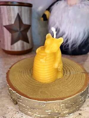 100% Pure Beeswax Bear Climbing Skep Candle Hand Poured In Vermont • $8.49