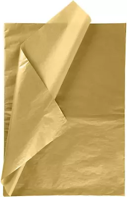 Gift Wrapping Tissue Paper - Metallic Gold Tissue Paper For DIY CraftsPack Bags • £4.82