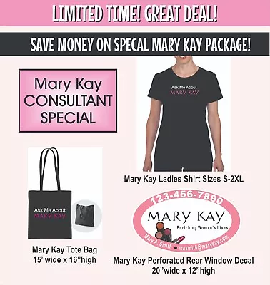 MARY KAY CONSULTANT SPECIAL! Shirt Tote Bag And Rear Window Decal GREAT DEAL! • $99