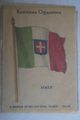 National Flags Vintage 1934 Pre WWII Kensitas Silk Mid Size Card Italy • $10.36
