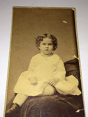 Antique Victorian Southern Child Locket Curly Hair Richmond Virginia CDV Photo • $31.49