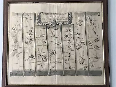 17th Century 1675 Copper Engraved Strip Map London To Weymouth John Ogilby  • £277.06