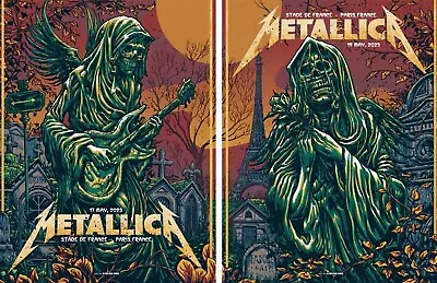 Metallica Paris France 2023 Munk One Matching Signed AP Set Art Poster Print • $399.99