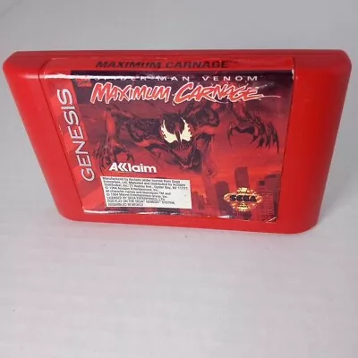 Maximum Carnage (Sega Genesis 1994) Spider-Man Red Cartridge Only-Authentic • $28.99