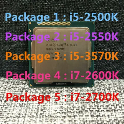 Intel Core I5-2500K I5-2550K I5-3570K I7-2600K I7-2700K I7-3770K CPU Processor • $48.27