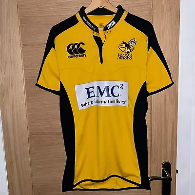 Canterbury London Wasps Rugby Union Jersey Yellow Black Away Shirt Size XL EMC • £55