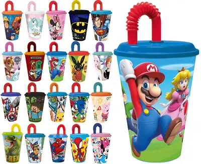 License Children Mug Cup With Drinking Straw And Lid 430ml Reusable Disney • $26.31