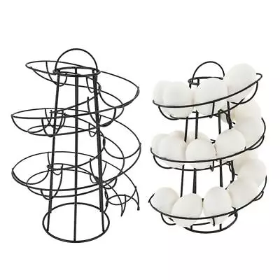 Spiraling Egg Skelter Holder Wire Rack Organiser Stand Space Saving 24 Eggs • £16.86