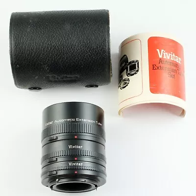 Vivitar Extension Tube Set 12mm 20mm 36mm Tubes + Case + Manual For Olympus OM • $19.99