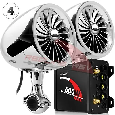 600W Amplifier Bluetooth Motorcycle Stereo Speaker Audio System AUX Radio Harley • $77.99