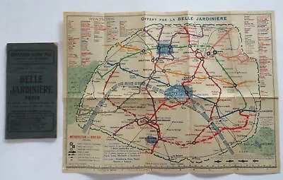 Pictorial Paris Street & Metro Map C. 1912 Rare Promo Transportation Guide Book • $78.40