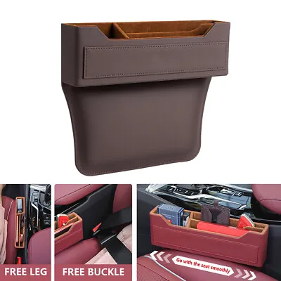 $29.99 • Buy Universal Car Seat Gap Filler Premium PU Full Leather Car Storage Box Pocket