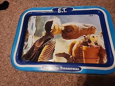 Vintage 1982 E.T. The Extra Terrestrial Tin Metal TV Tray Universal City Studios • $24.99