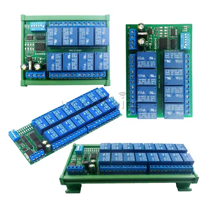 DC12V 8/16Channel RS485 Relay Module Modbus RTU PLC Expaning Board DIN Rail Case • $17.81