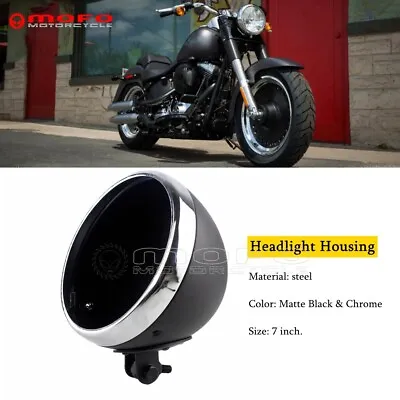 Front 7'' Headlight Housing Bucket Cover For Harley Dyna Wide Glide Street Bob • $39.99