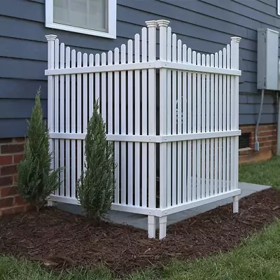 Huntersville Outdoor Fence Privacy Screen (2 Panels) White Vinyl Perfect To Co • $119.12