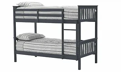 Grey Painted Pine 3FT Bunk Bed L197cm X D97cm X H148cm ROSA • £289