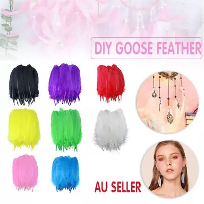 50x Goose Feathers Craft Dream Catcher Art Party Wedding  Cake Decor DIY 13-18cm • $7.70